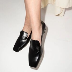 NWT Aeyde - Agnes Black Leather Loafers Size 8